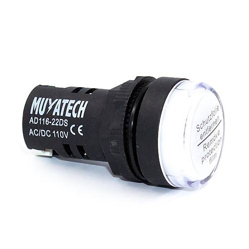 22mm 110V Beyaz  LED Sinyal Lambas - M22 - 110 -W