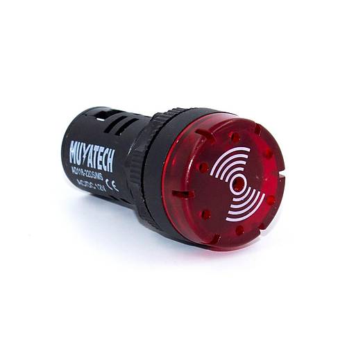 22mm Krmz Flarl kaz Buzzer (Sesli Sinyal) | 110V AC/DC