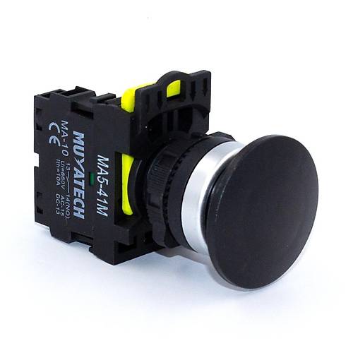 22mm Kayc Siyah 1NO Acil Stop Mantar Buton - MA5 - 41M