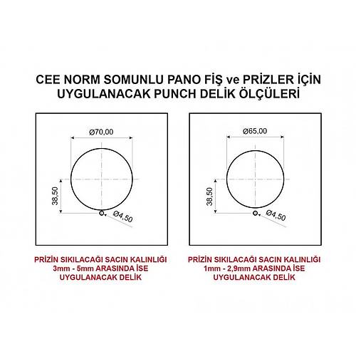 Bemis  4x32A 3P+E 380V 50-60Hz 6H IP44 Somunlu Priz BC1-3504-2440