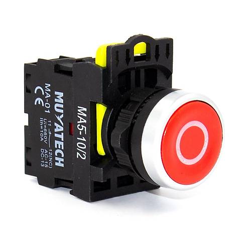 Krmz aretli Stop Yayl Buton (1NC Kontakl) - MA5 - 10/2