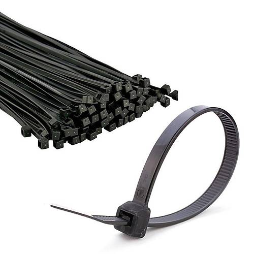300x3,6mm Siyah Renk Standart Kablo Ba - Black Cable Tie - Siyah Renk Plastik Crt Kelepe  - MCT 300 IB