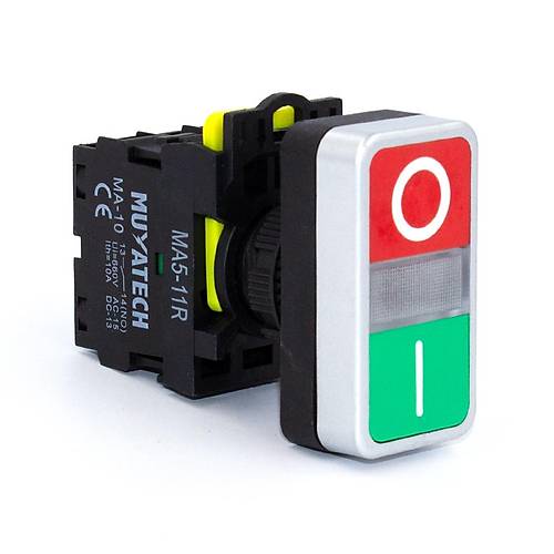 22mm Yayl Start Stop kiz Buton (Krmz/Yeil) -MA5 - 11R