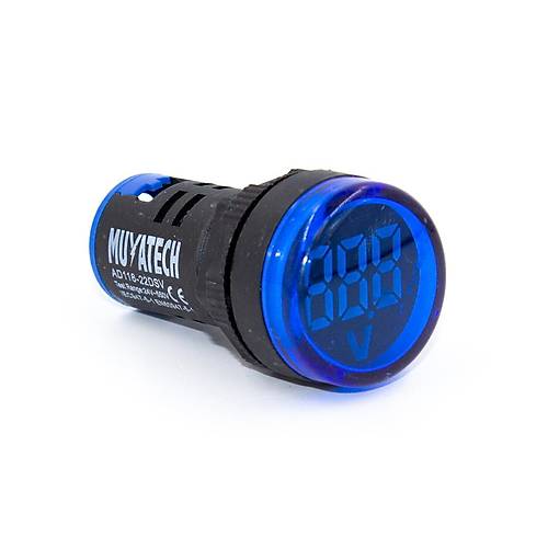 22mm Mavi LED Voltmetre | AC 24-550V Voltaj Gstergesi - M22 DSV - B