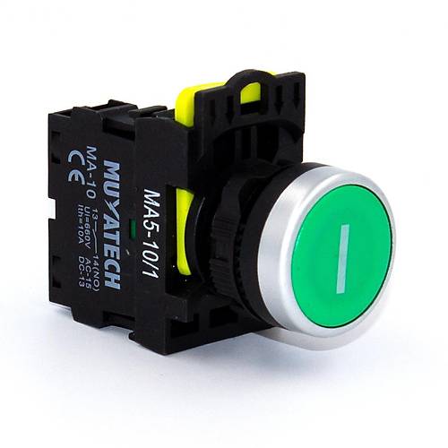 Yeil aretli Start Yayl Buton (1NO Kontakl) - MA5 - 10/1