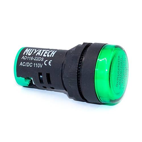 22mm 110V Yeil LED Sinyal Lambas - M22 - 110 -G