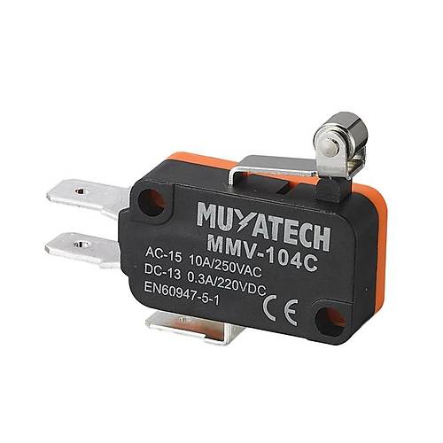 MMV Serisi MMV-104C Ksa Kollu Metal Makaral Mikro Switch