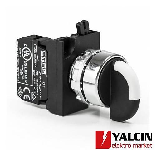Siyah Metal Gvdeli Seici Buton (0-1) Kalcl CM100S20