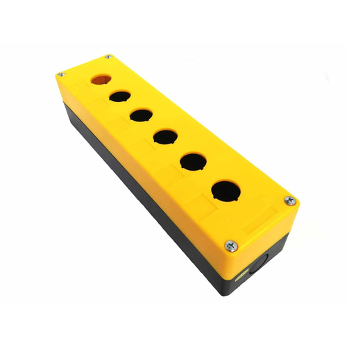 22mm 6'li Bo Kumanda Kutusu Sar - Siyah (Alt Delikli) - MBOX - 6