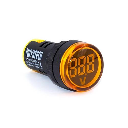 22mm Sar LED Voltmetre | AC 24-550V Voltaj Gstergesi - M22 DSV - Y