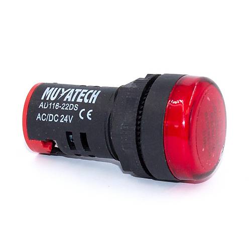 22mm 24V Krmz LED Sinyal Lambas - M22 - 24 -R