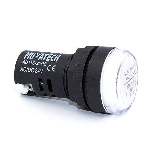 22mm 24V Beyaz  LED Sinyal Lambas - M22 - 24 -W