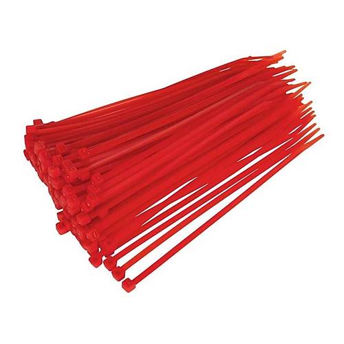 250x3,6mm Krmz Renk Standart Kablo Ba - Red Cable Tie - Krmz Renk Plastik Crt Kelepe - MCT 250 IR
