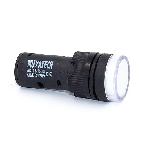 16mm 220V Beyaz  LED Sinyal Lambas - M16 - W