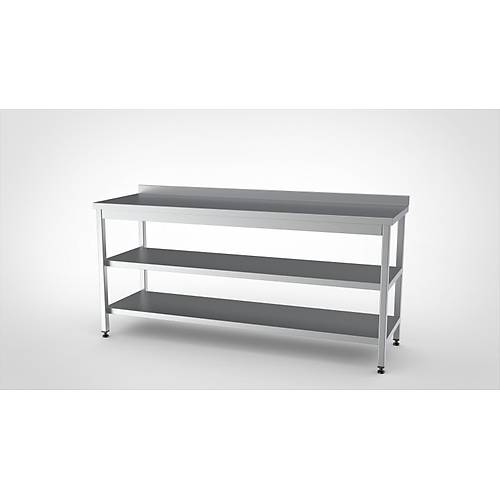 �AL�IMA TEZGAHI ALT TABLALI VE ARARAFLI 170X70X85 - (304-18/10 Paslanmaz �elik)