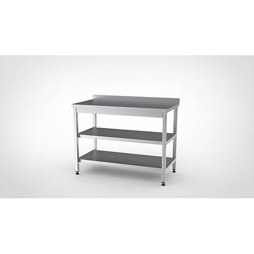 �ALI�MA TEZGAHI ALT TABLALI VE ARARAFLI 120X70X85 - (304-18/10 Paslanmaz �elik)