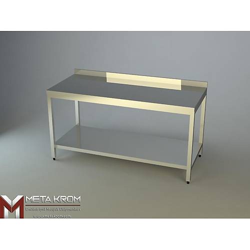 ALIMA TEZGAHI ALT TABLALI 100x60x85 - (304-18/10 Paslanmaz elik)