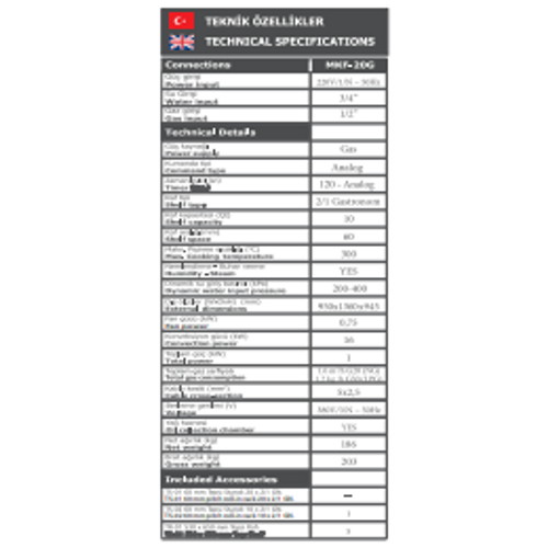 Maksan Konveksiyonlu  Gazl Frn (20 Tepsi)