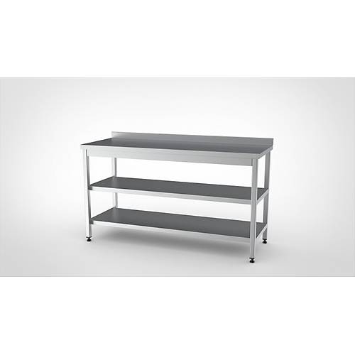 �AL�IMA TEZGAHI ALT TABLALI VE ARARAFLI 150X70X85 - (304-18/10 Paslanmaz �elik)