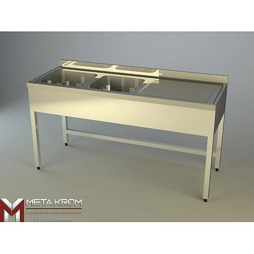 FT EVYEL ALIMA TEZGAHI 160x60x85 CM - 304 KALTE (SA,SOL VEYA ORTA EVYEL)