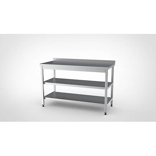 �ALI�MA TEZGAHI ALT TABLALI VE ARARAFLI 130X60X85 - (304-18/10 Paslanmaz �elik)