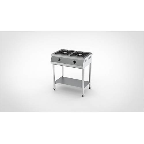 Meta Krom Taban Rafl� Ocak 2'Yan��l� - Lpg/Do�algaz - (CE)  80x50x85 Cm