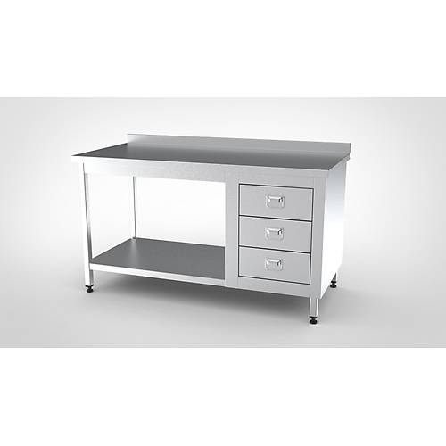 �ALI�MA TEZGAHI ALT TABLALI BLOK �EKMECEL� 190X60X85 - (304-18/10 Paslanmaz �elik)