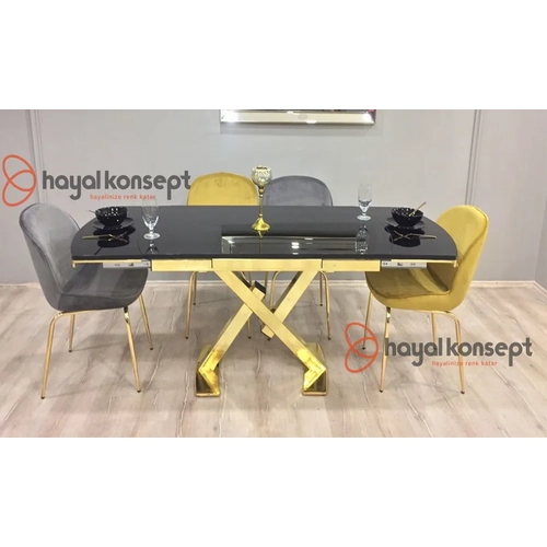 Deniz Kabu�u Model Gold Ayakl� A��l�r Mutfak Masa Sandalye Tak�m�