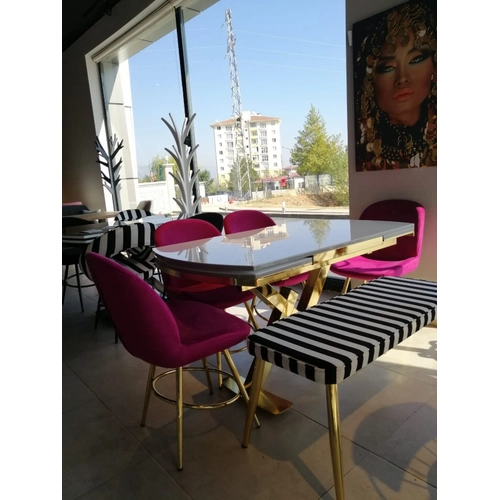 A��l�r Yemek Masas� - Midye Gold Mutfak Masa Sandalye Tak�m�