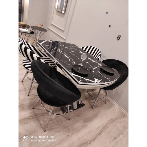 A��l�r Yemek Masas� - Lidya Zebra Mutfak Masa Sandalye Tak�m�