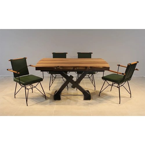 A��l�r Yemek Masas� - Ceviz Penyes Mutfak Masa Sandalye Tak�m�