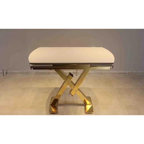 A��l�r Yemek Masas� - Oval Gold X Ayakl� Mutfak Masas�