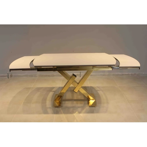 A��l�r Yemek Masas� - Oval Gold X Ayakl� Mutfak Masas�