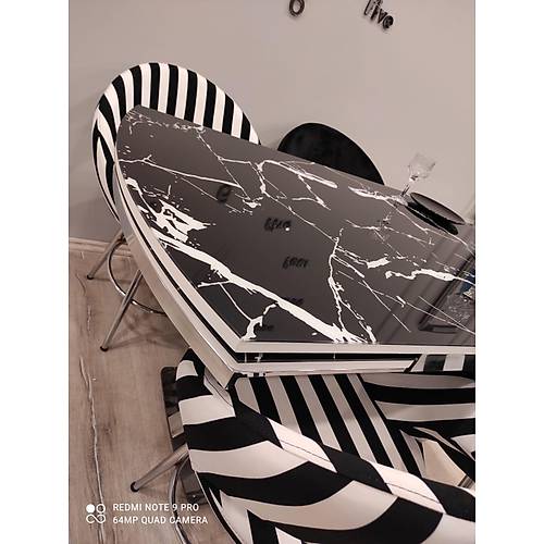 Alr Yemek Masas - Lidya Zebra Mutfak Masa Sandalye Takm