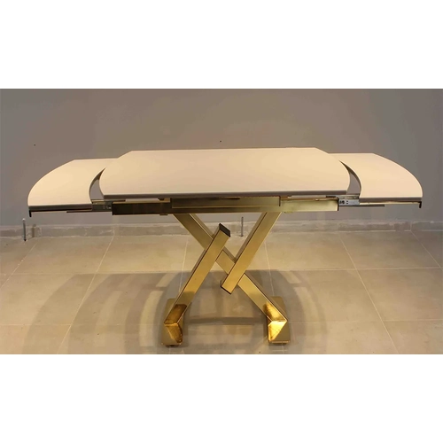 A��l�r Yemek Masas� - Oval Gold X Ayakl� Mutfak Masas�