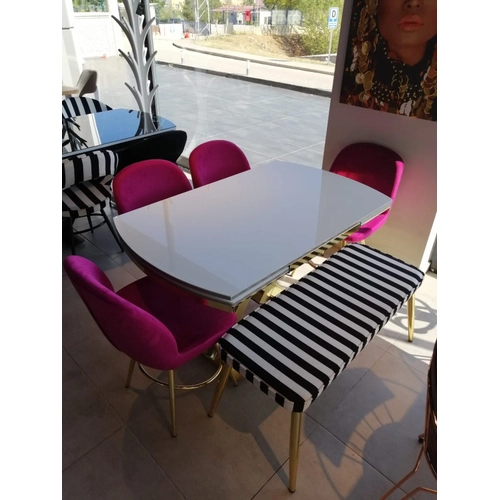 A��l�r Yemek Masas� - Midye Gold Mutfak Masa Sandalye Tak�m�