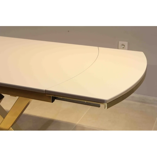 A��l�r Yemek Masas� - Oval Gold X Ayakl� Mutfak Masas�