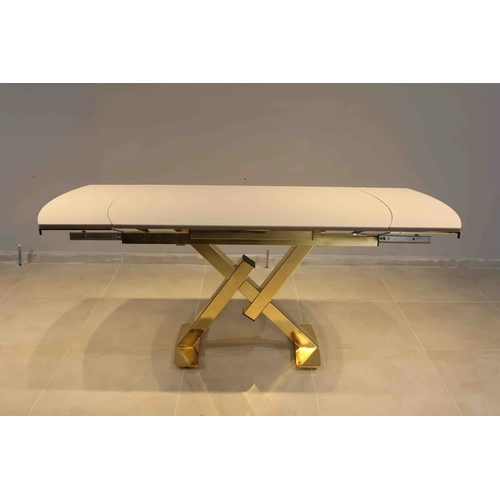 A��l�r Yemek Masas� - Oval Gold X Ayakl� Mutfak Masas�