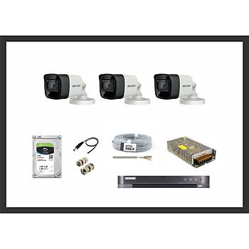 Hikvision 2MP HDTVI 3 Kamera Sistemleri Güvenlik Seti