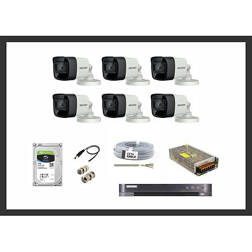 Hikvision 2MP HDTVI 6 Kamera Sistemleri G�venlik Seti