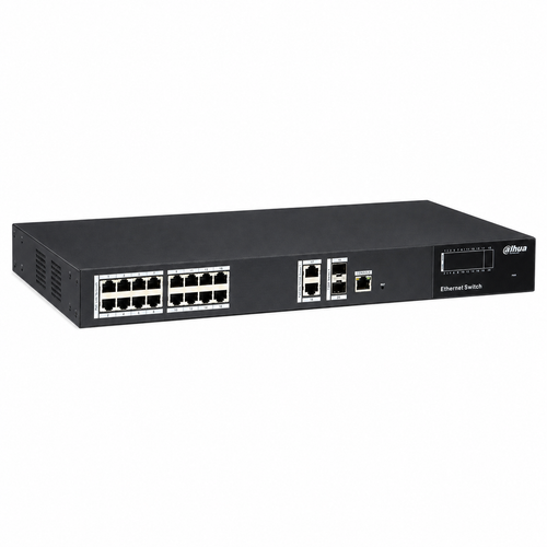 Dahua PFS4220-16T 16 Port Fast Ethernet 2 Gigabit RJ45 2 SFP Y�netilebilir Switch