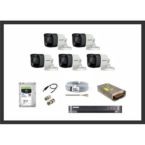Hikvision 2MP HDTVI 5 Kamera Sistemleri Güvenlik Seti