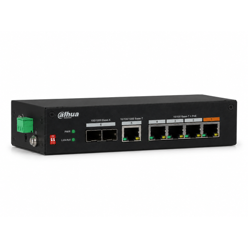 Dahua PFS3106-4ET-60 4 PoE 1 SFP 60 W End�striyel Switch