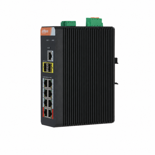 Dahua PFS4210-8GT-DP-V2 8 Port Gigabit PoE 2 SFP Y�netilebilir End�striyel Switch 120 W