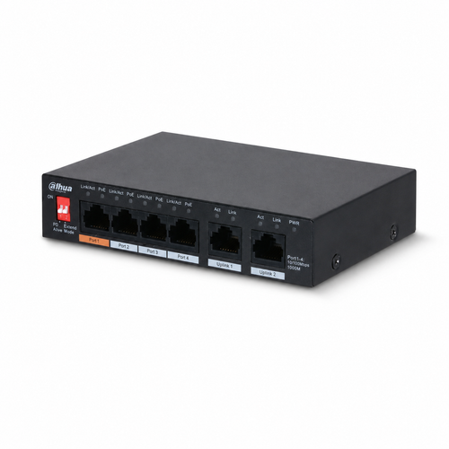 Dahua PFS3006-4GT-60 4 PoE 2 Gigabit Uplink 60 W Hi-PoE Switch