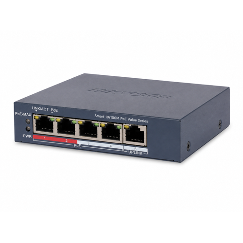 Hikvision DS-3E1105P-EI/M V2 4 Port Ak�ll� Y�netilebilir PoE+ Switch 45 W 300 m