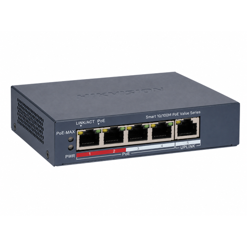 Hikvision DS-3E1105P-EI/M 4 Port Ak�ll� Y�netilebilir PoE+ Switch 45 W 300 m