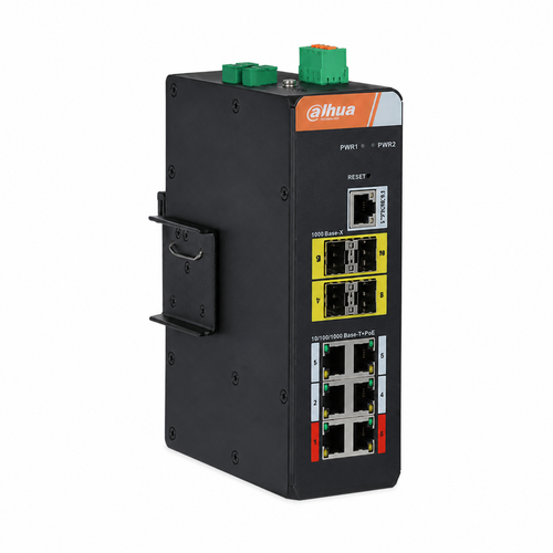 Dahua IS4410-6GT-120 6 Port Gigabit PoE 4 SFP Y�netilebilir End�striyel Switch 120 W