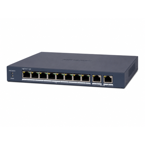 Hikvision DS-3E1510P-EI/M(B) 8 Port Gigabit PoE+ 80 W 300 m Smart Managed Switch