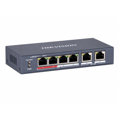 Hikvision DS-3E0106P-E/M 4 Port PoE + 2 RJ45 300 m 35 W Unmanaged Switch